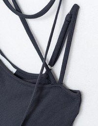 Halter Tie Asymmetrical Padded Tank Top