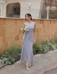 French Style Front Slit Long Skirt