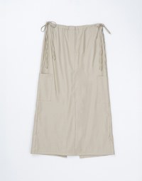 Side Strap Cargo Slit Straight Long Skirt