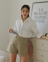 Stitched Heavyweight Jeans Denim Shorts