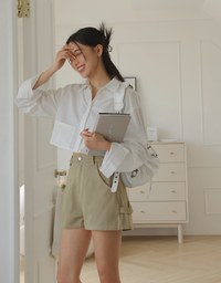 Stitched Heavyweight Jeans Denim Shorts