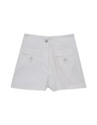 Hidden Button Seam Jeans Denim Shorts