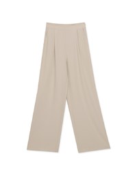 Classic Pleated Straight Leg High Waist Wide Trousers