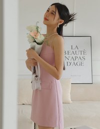 Asymmetric Textured Blazer Strap Mini Dress