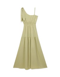 Island Vacation Plaid Tie Back Maxi Dress