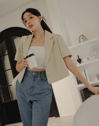 Textured Lapel Suit Blaze Jacket (With Shoulder Pads)