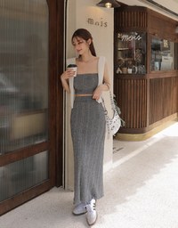 Bohemian Boho Style Tube Long Skirts Padded Set Wear