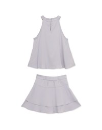 Textured Satin Halter Top And Mini Skirt Set Wear
