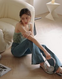 Cable Knit Thin Strap Tank Top