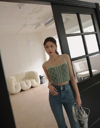 Cable Knit Thin Strap Tank Top