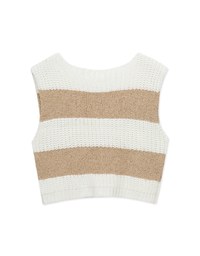 Button Patchwork Knit Vest