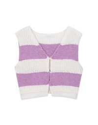 Button Patchwork Knit Vest