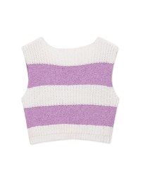 Button Patchwork Knit Vest