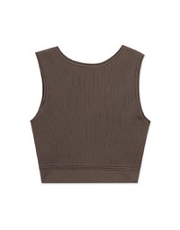 Round Neck Cropped Knit Tank Top