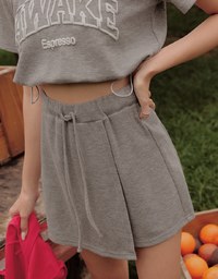 Muffin Texture Casual Drawstring Skorts