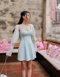 【HXA Design】Embossed Ruffle Trimmed Button Up Top H06