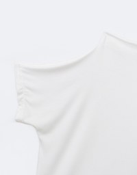 Modal Fabric Half Turtleneck Fitted Short Sleeve Top
