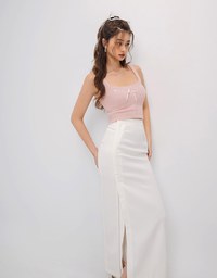 Hidden Placket Double Zipper Slit Long Skirt