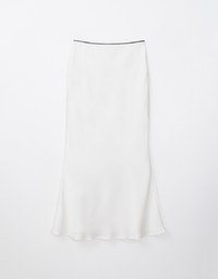 [Mercedes' Design] Satin Lace Trim Maxi Skirt