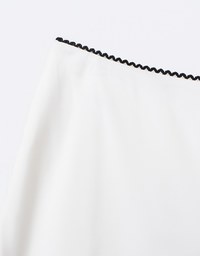 [Mercedes' Design] Satin Lace Trim Maxi Skirt