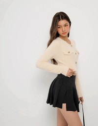 AIRY HOURGLASS Pleated Skort Skirt With Underpants Preppy A Line Tennis Mini Skirt