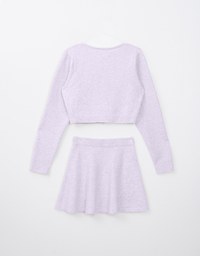 SET WEAR of Knit Cardigan Top and Mini Skirt Set Wear