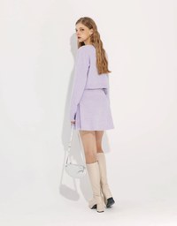 SET WEAR of Knit Cardigan Top and Mini Skirt Set Wear