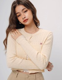 AIR SPACE Monogram Preppy Cardigan KnitTop