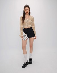 Mini Skorts With Preppy Style Suit Design