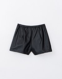 Concealed Placket Faux Leather Shorts