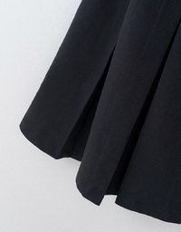 Preppy Style Pleated Cami Mini Dress Made of Suit Fabric (With Belt)