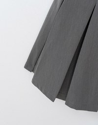 Preppy Style Pleated Cami Mini Dress Made of Suit Fabric (With Belt)