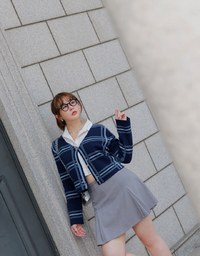 Long Sleeve Retro Plaid Preppy Knit Cardigan