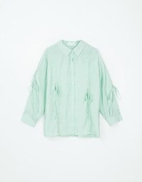 Lightly Sheer Bow Tie Blouse