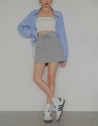 H Line Straight Cut Mini Skirt