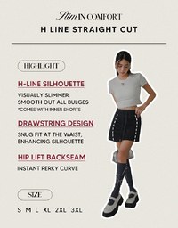 H Line Straight Cut Mini Skirt