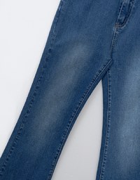 【Den!m LITE】Flare Jeans Denim Trousers with Bowknot Embroidered