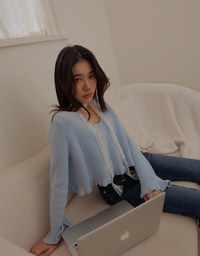 【Den!m LITE】Flare Jeans Denim Trousers with Bowknot Embroidered