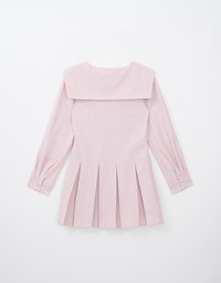 Sailor Collar Pleated Mini Preppy Dress