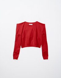 Preppy Style Knit Shawl with Bow Decoration