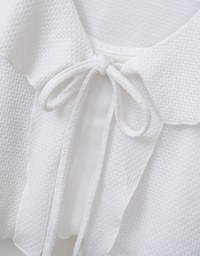 Ruffled Doll Collar Knit Waffle Texture Set Wear With Cardigan And Camisole Top