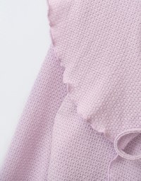 Ruffled Doll Collar Knit Waffle Texture Set Wear With Cardigan And Camisole Top