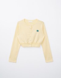 Preppy School Girl Basic Flower Long Sleeve Cardigan Knit Top