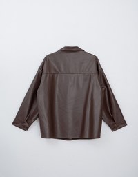 Faux Leather Oversized Jacket