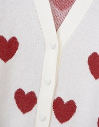 Heart Embroidered Knit Cardigan