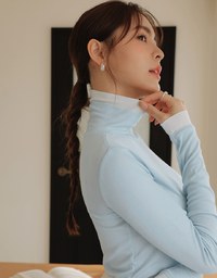 Faux 2 Piece Turtleneck Top