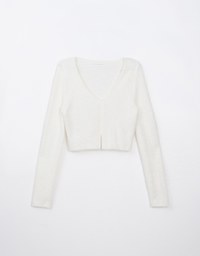 Mohair V Neck Slit Sweater
