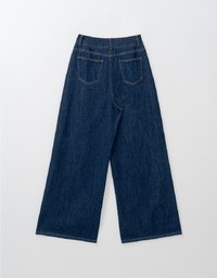 Classic Jeans Denim High Waist Wide Pants Culottes