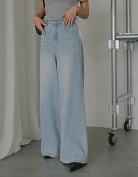 Classic Jeans Denim High Waist Wide Pants Culottes