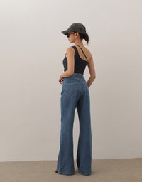 【Den!m LITE】Perfect Waistline High Waist Jeans Lightweight Denim Flare Pants